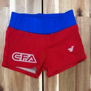 Varsity Spirit CFA Champion Force Athletics Cheer Shorts Youth Small Red Blue